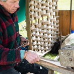 Owen Jones making an oak swill at Hatfield Living Crafts fair 2017
